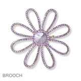 101394, FLOWER CRYSTAL RHINESTONE PIN BROOCH