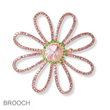 101394, FLOWER CRYSTAL RHINESTONE PIN BROOCH