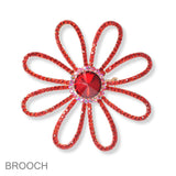 101394, FLOWER CRYSTAL RHINESTONE PIN BROOCH