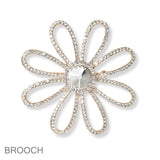 101394, FLOWER CRYSTAL RHINESTONE PIN BROOCH