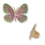 101407, BIG BUTTERFLY RHINESTONE STRETCH RING