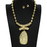 101414, HAMMERED GEOMETRIC METAL NECKLACE