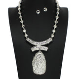 101414, HAMMERED GEOMETRIC METAL NECKLACE