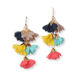 101417, FLOWER PETAL LINK DANGLE EARRING