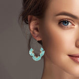 101419, FLORAL GEOMETRIC BEADED EARRING