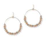 101423, ROUND FLORAL BEADED EARRING