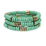 101427, WOOD BEADED MULTI LAYERED STRETCH BRACELET