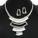 101430, HAMMERED GEOMETRIC METAL NECKLACE
