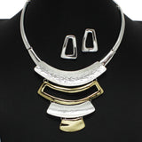 101430, HAMMERED GEOMETRIC METAL NECKLACE