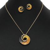 101433, OCEAN WAVE ENAMEL PENDANT NECKLACE