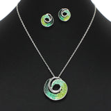 101433, OCEAN WAVE ENAMEL PENDANT NECKLACE