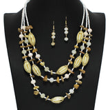 101434, RESIN STONE BEADED MULTI LAYERED NECKLACE