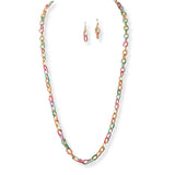 101435, ENAMEL ACCENT LONG CHAIN NECKLACE