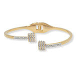 101453, PAVE CRYSTAL RHINESTONE STAINLESS STEEL OPEN CUFF BRACELET