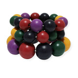 101459, WOOD BALL BEADED MULTI LAYERED STRETCH BRACELET