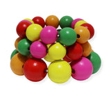 101459, WOOD BALL BEADED MULTI LAYERED STRETCH BRACELET