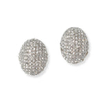 101469, OVAL CRYSTAL RHINESTONE STUD EARRING