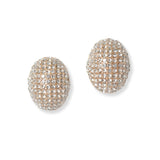 101469, OVAL CRYSTAL RHINESTONE STUD EARRING