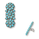 101481, WESTERN FLOWER TURQUOISE OPEN CUFF RING