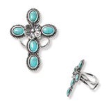101482, WESTERN CROSS TURQUOISE OPEN CUFF RING