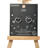 101490, GOLD DIPPED, HEART CUTOUT CUBIC ZIRCONIA STUD EARRING/925 STERLING SILVER POST