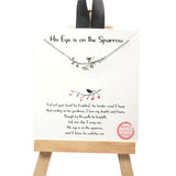 101499, GOLD DIPPED, "HIS EYE IS ON THE SPARROW" TREE BRANCH NECKLACE