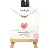 101502, GOLD DIPPED, "THANK YOU" DAINTY MULTI HEART NECKLACE