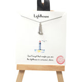 101503, GOLD DIPPED, "LIGHTHOUSE" CHARM NECKLACE