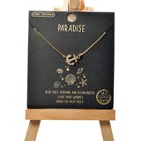 101513, GOLD DIPPED, DAINTY ANCHOR CUBIC ZIRCONIA NECKLACE