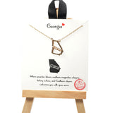 101519, GOLD DIPPED, ALABAMA STATE MAP NECKLACE