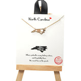 101519, GOLD DIPPED, ALABAMA STATE MAP NECKLACE