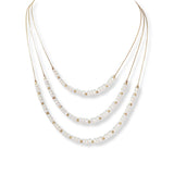101524, DAINTY BEADED TRIPLE LAYERED NECKLACE