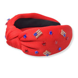101528, AMERICAN FLAG & STAR KNOTTED HEADBAND