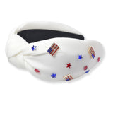 101528, AMERICAN FLAG & STAR KNOTTED HEADBAND