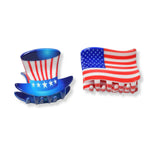 101533, AMERICAN FLAG ACRYLIC HAIR CLAW CLIP SET