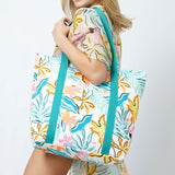 101538, TROPICAL PRINT TOTE BAG