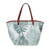 101541, PALM LEAVES PRINT TOTE BAG