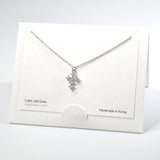 101560, 14K GOLD DIPPED, DAINTY CROSS CUBIC ZIRCONIA CHARM NECKLACE