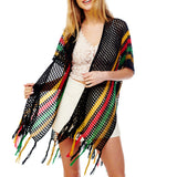 101571, MULTI COLOR STRIPE NET KIMONO