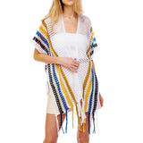 101571, MULTI COLOR STRIPE NET KIMONO