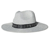 101575, BLING MAZE PRINT TRIM FEDORA HAT