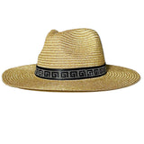 101575, BLING MAZE PRINT TRIM FEDORA HAT