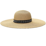 101577, BLING MAZE PRINT TRIM WIDE BRIM FEDORA HAT