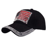 101578, BLING RHINESTONE AMERICAN FLAG BASEBALL CAP