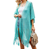 101582, PEARL ACCENT NET SEE THROUGH FRINGE COVER UP