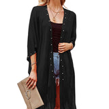 101582, PEARL ACCENT NET SEE THROUGH FRINGE COVER UP