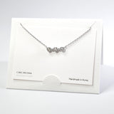 101590, 14K GOLD DIPPED, DAINTY TRIPLE HEART CUBIC ZIRCONIA NECKLACE