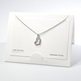 101591, 14K GOLD DIPPED, CUTOUT HEART CUBIC ZIRCONIA CHARM NECKLACE