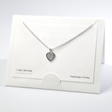101592, 14K GOLD DIPPED, DAINTY HEART CUBIC ZIRCONIA CHARM NECKLACE
