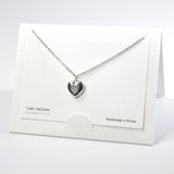 101596, 14K GOLD DIPPED, DAINTY HEART CUBIC ZIRCONIA CHARM NECKLACE